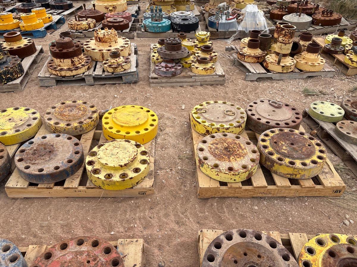 Used (7 pallets) assorted 7-1/16” to 11” blind/lift flanges