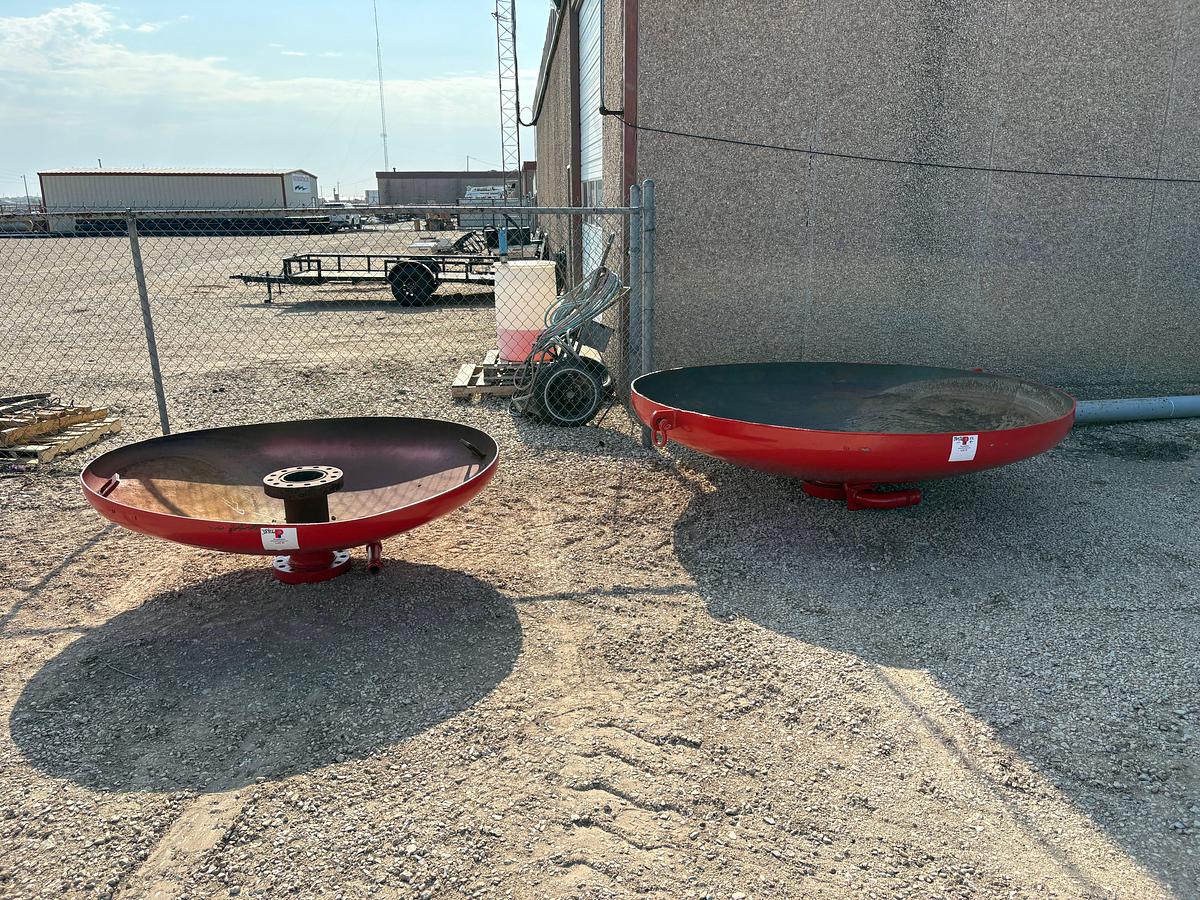 Used (2) 7” flange spools w/ 8’ & 6’ DIA catch pans