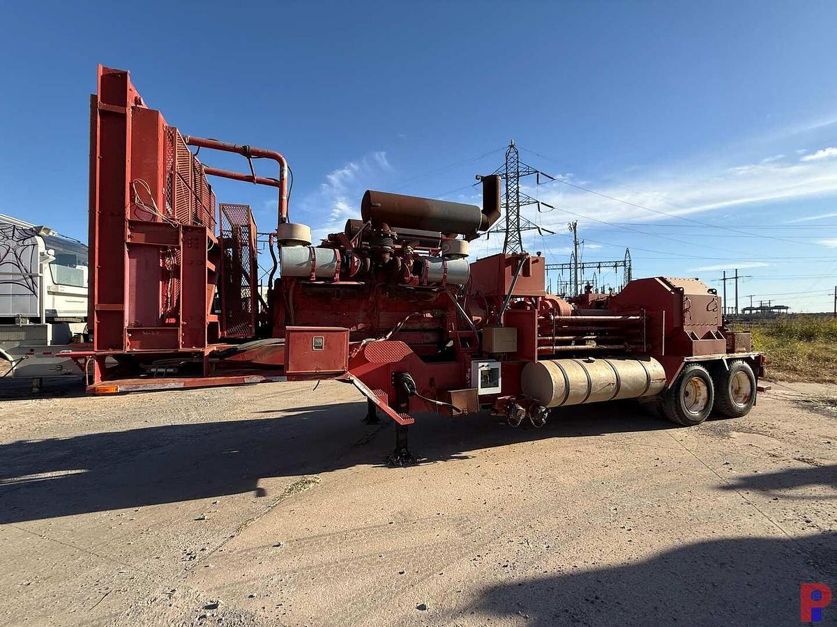 Used GEOQUIP 2,000 HP TRIPLEX FRAC PUMP P/B DETROIT 16V149TTIA ON T/A TRAILER