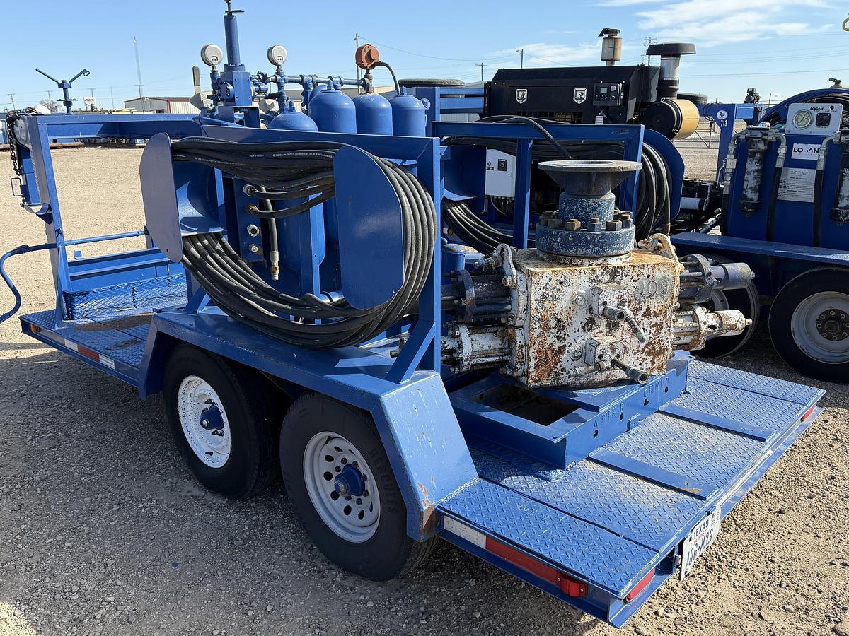 Used 7-1/16 REEDY 5M 2-7/8 HYD BOP 3-STATION MTD ON 1997 WTA T/A GOOSENECK ACCUMULATOR CLOSING UNIT TRAILER