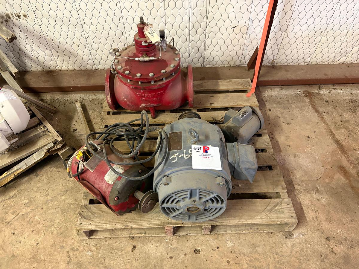 Used Kimray 6” ball valve w/ (3) BALDOR electric motors