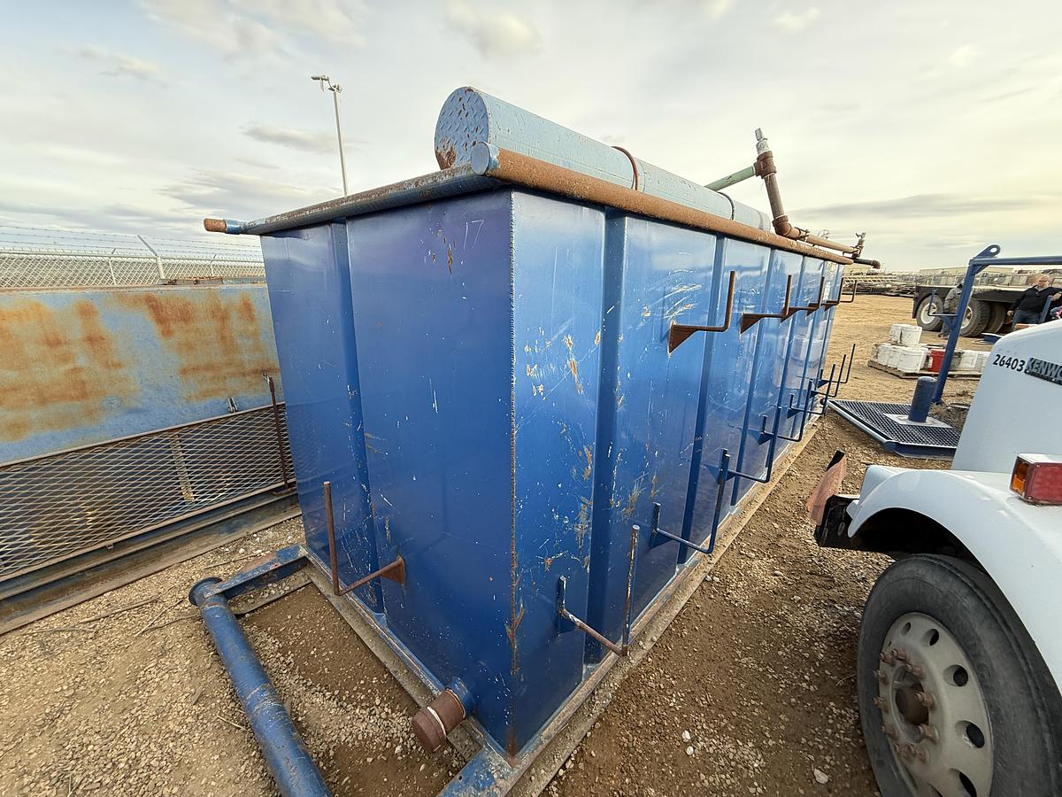 Used 18’L X 6’W X 6’H 2-COMP. REVERSE PIT W/ CATWALK, GAS BUSTER, HOSE RACK