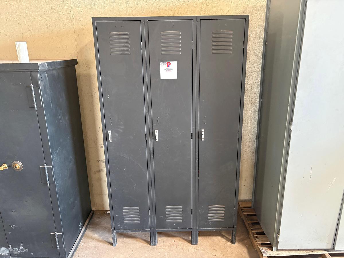 Used 45” x 18” x 78” 3-door storage lockers