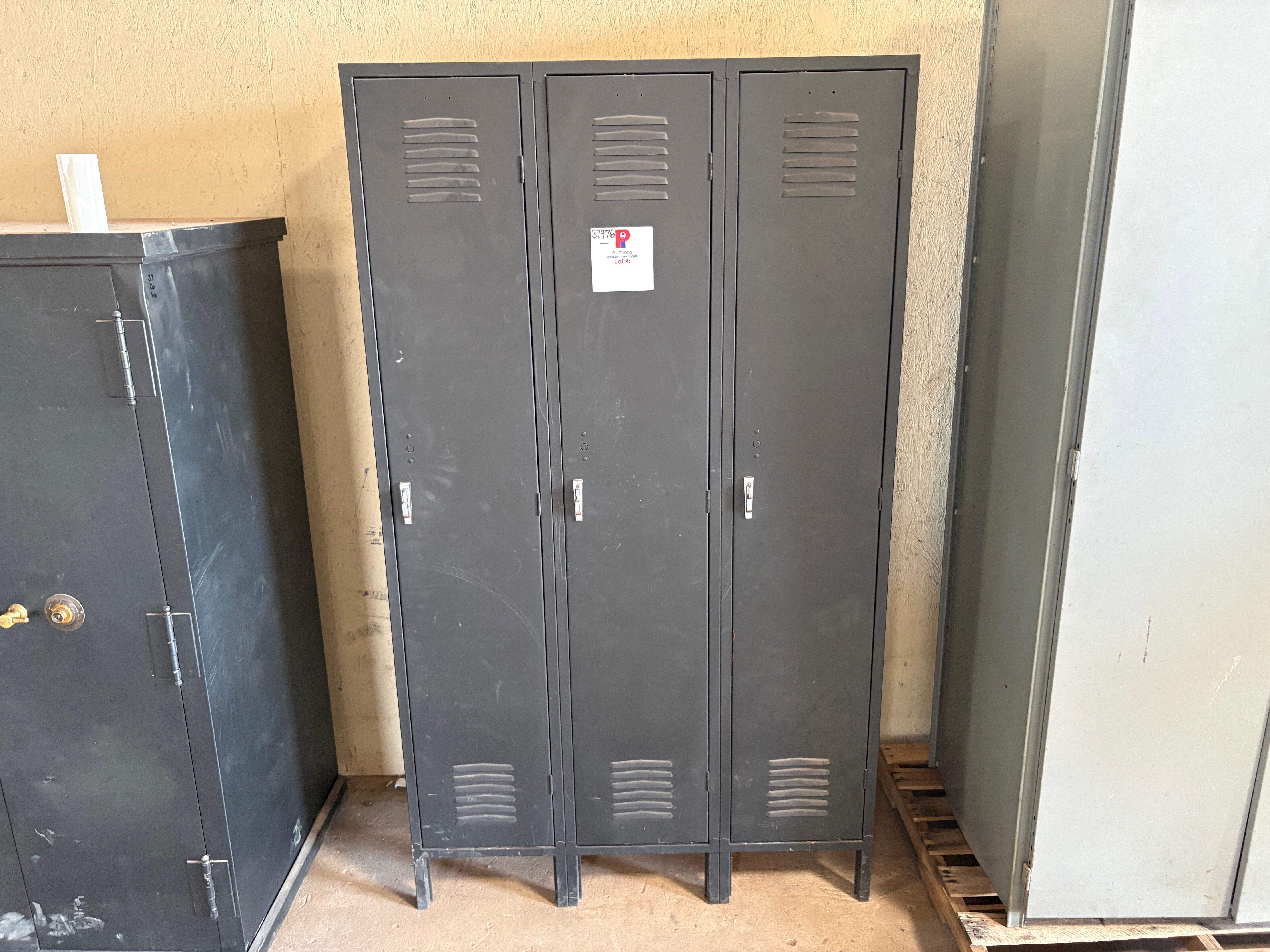 Used 45” x 18” x 78” 3-door storage lockers