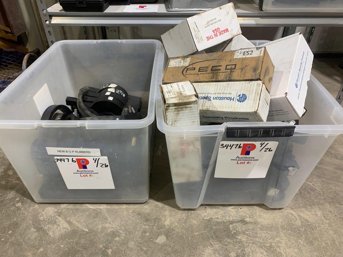Used (2) Tote of NEW BOP and WSI Rubbers 2 3/8” to 2 7/8” N