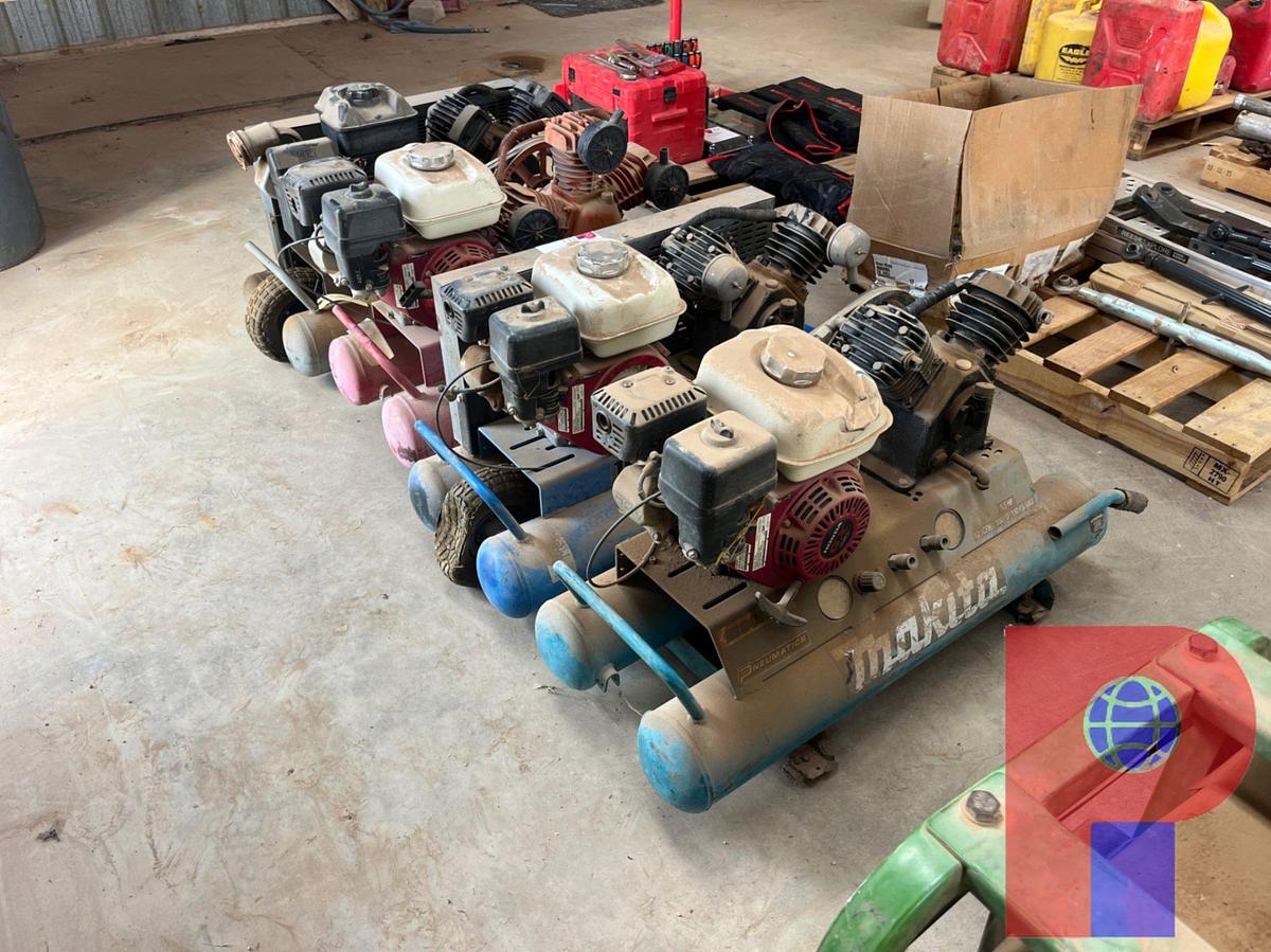 Used (4) PORTABLE GASOLINE AIR COMPRESSORS