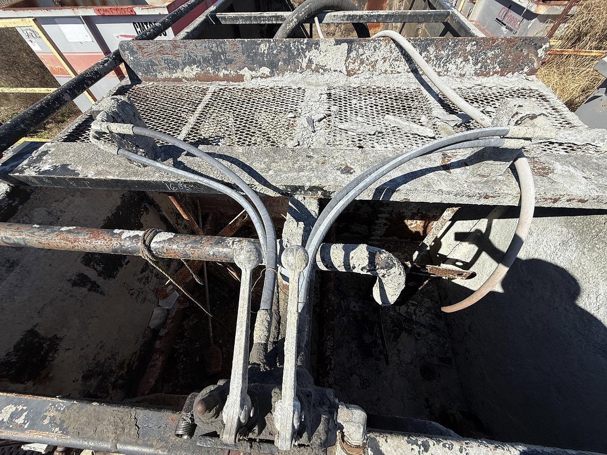 Used 30’ X 8’ X 5’ 4-COMP CEMENT MIXING TANK W/ (2) AGITATORS, CATWALK, & IRON RACK