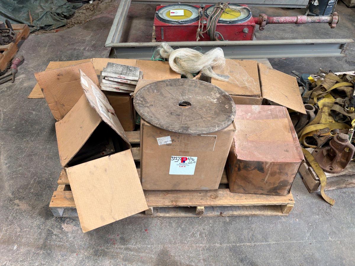Used (2 pallets) assorted brake pads f/ draw works & assorted safety harnesses