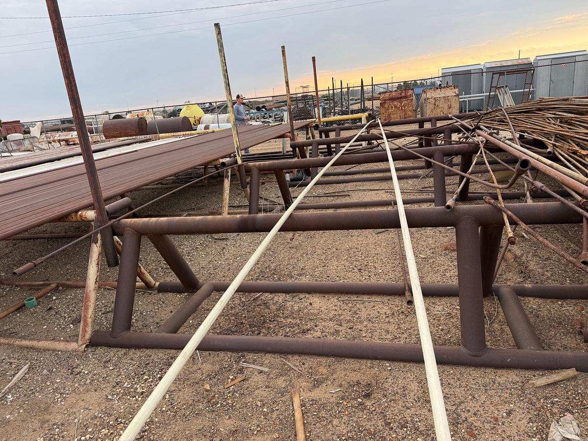 Used (2 x $) 16’ x 32” TRIANGULAR PIPE RACKS W/ PIPE STAYS