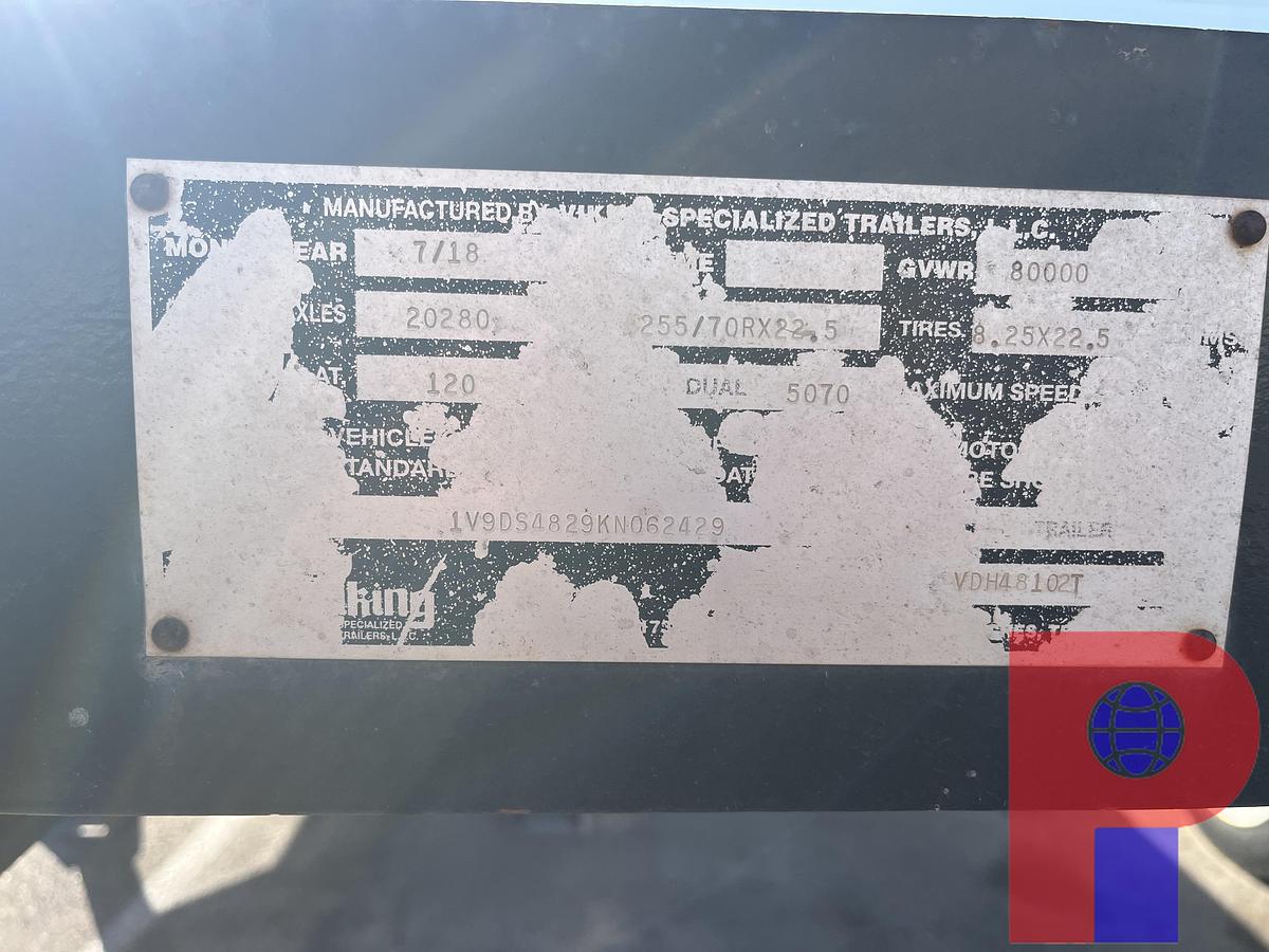 Used 2019 VIKING  48’ X 102” VDH48102T T/A STEP DECK TRAILER