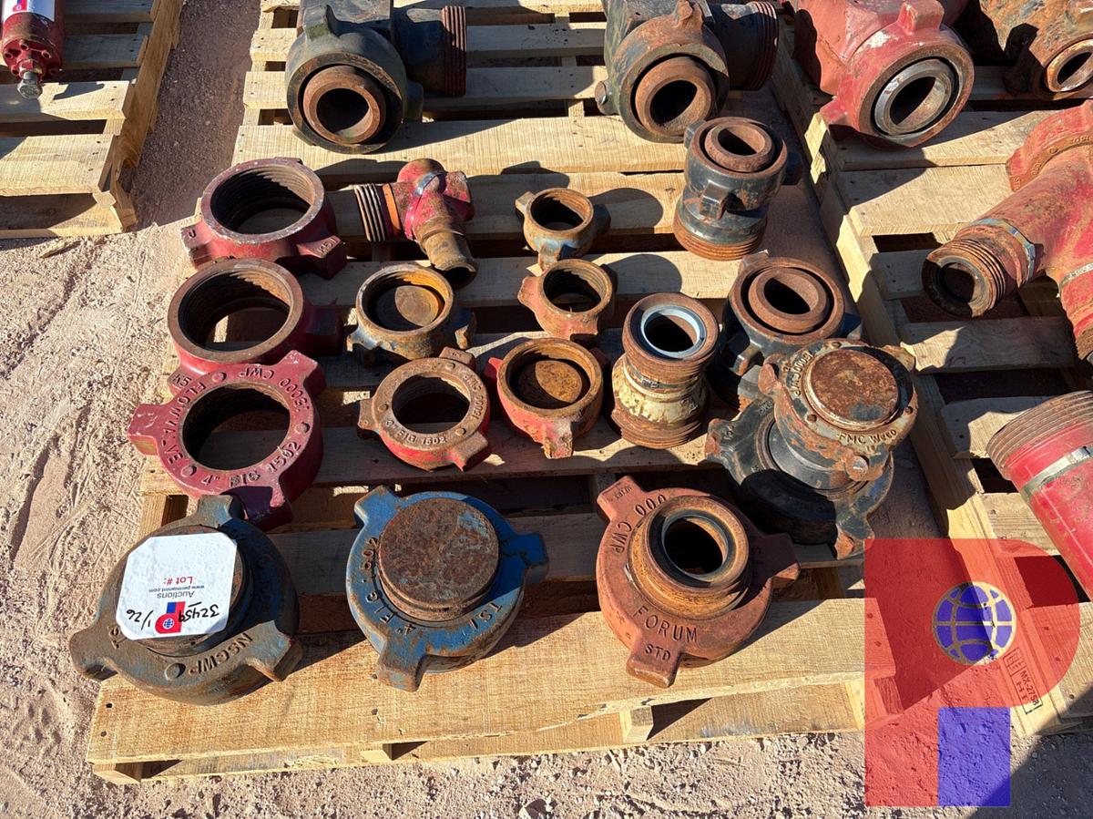 Used PALLET OF (15) ASSORTED 2” - 4” 1502 HAMMER UNIONS