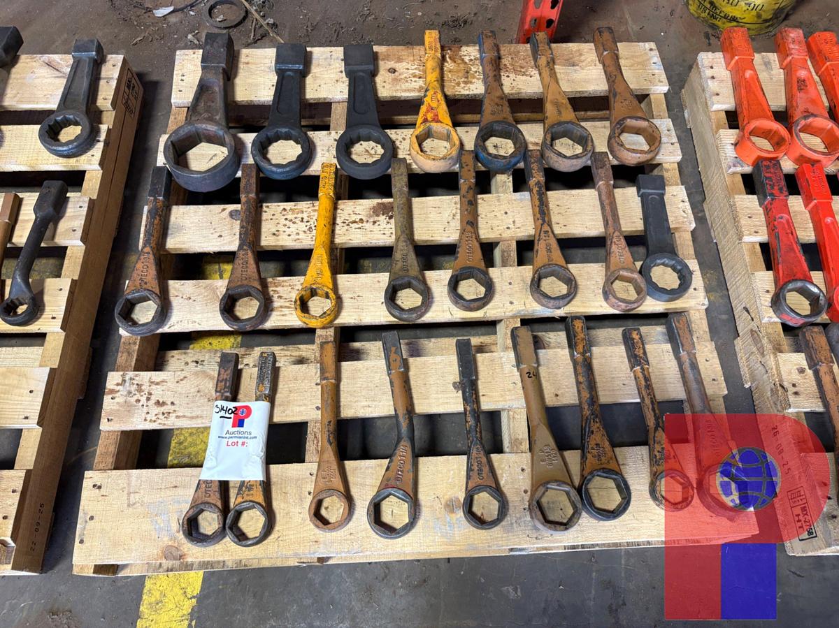Used (24) ASSORTED SIZE HAMMER WRENCHES