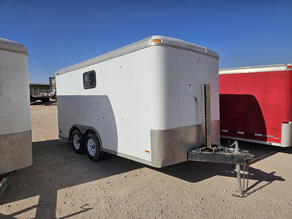 Used 14’ x 7’ T/A BUMPER PULL CREW TRAILER