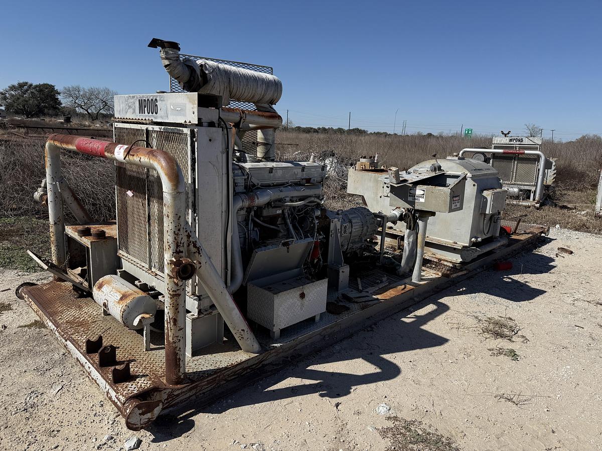 Used EWS W-440 TRIPLEX WELL SERVICE PUMP SKIDDED P/B DETROIT SERIES 60 (INCOMPLETE)