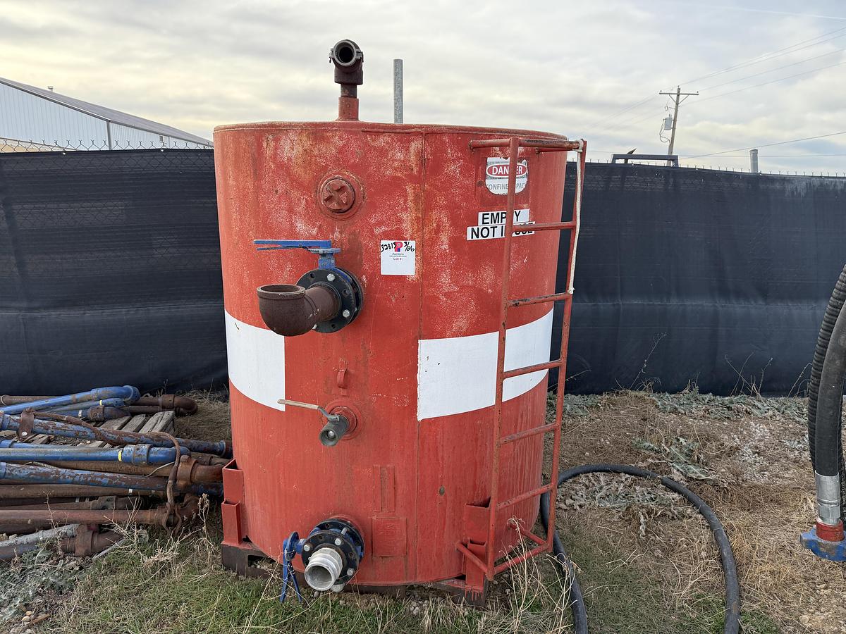 Used 64” DIA. X 73” L STEEL FLUID TANK ON SKID