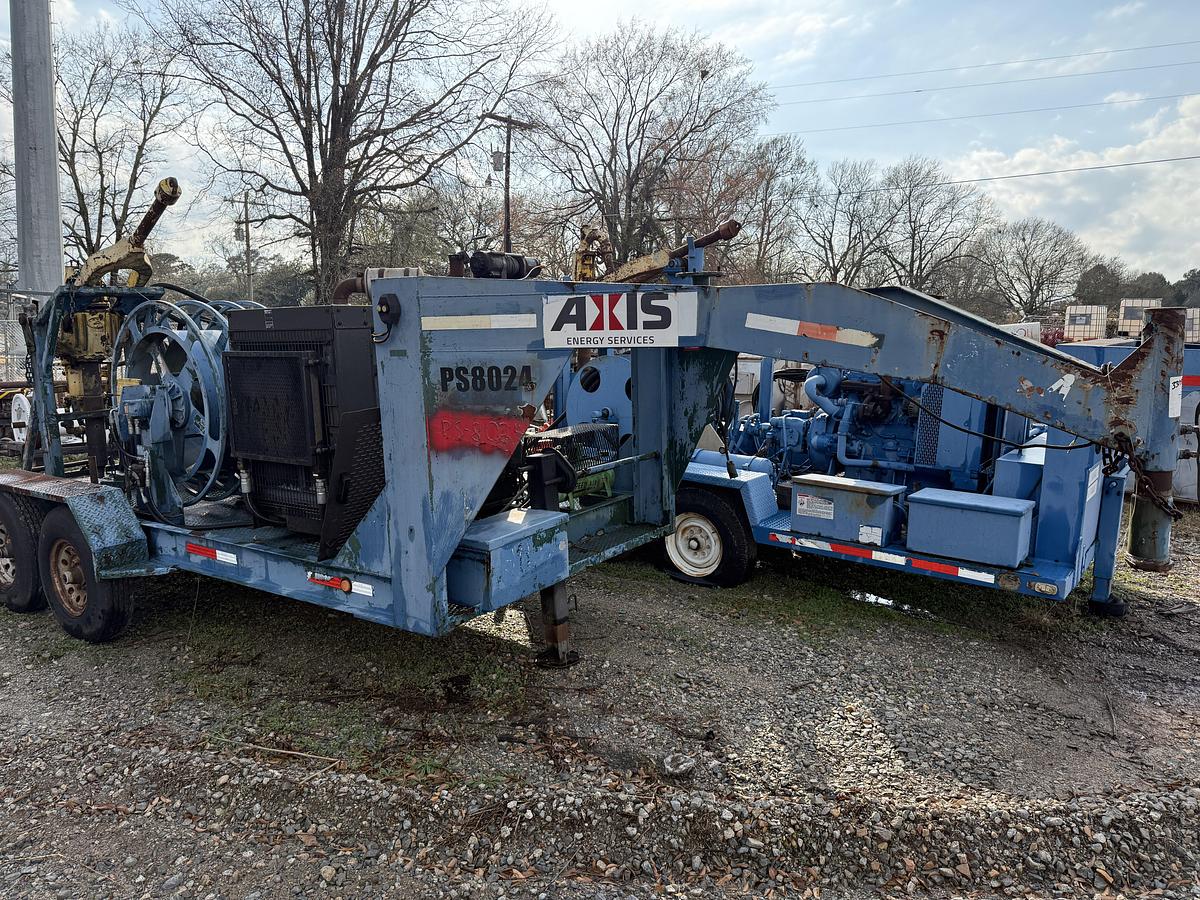 Used LOGAN 85-TON POWER SWIVEL P/B CUMMINS MTD ON 2009 AMERITRAIL GOOSENECK TRAILER