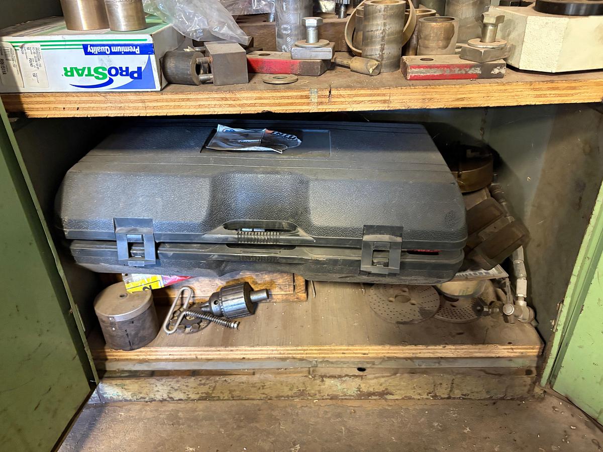 Used 30” x 16” x 80” DoALL supply cabinet w/ machine shop tools