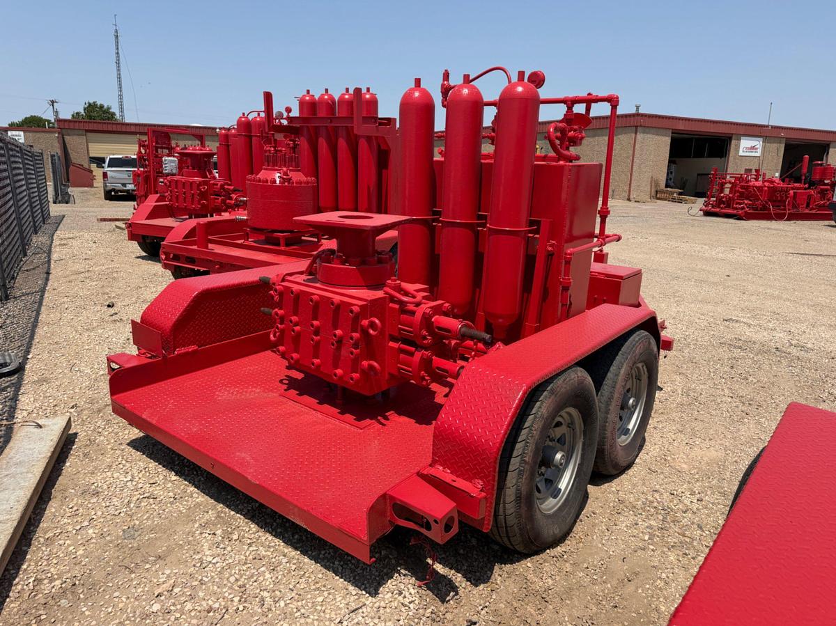 Used 3 station 3 bottle Closing Unit Trailer w/ Hyd. Dbl. BOP