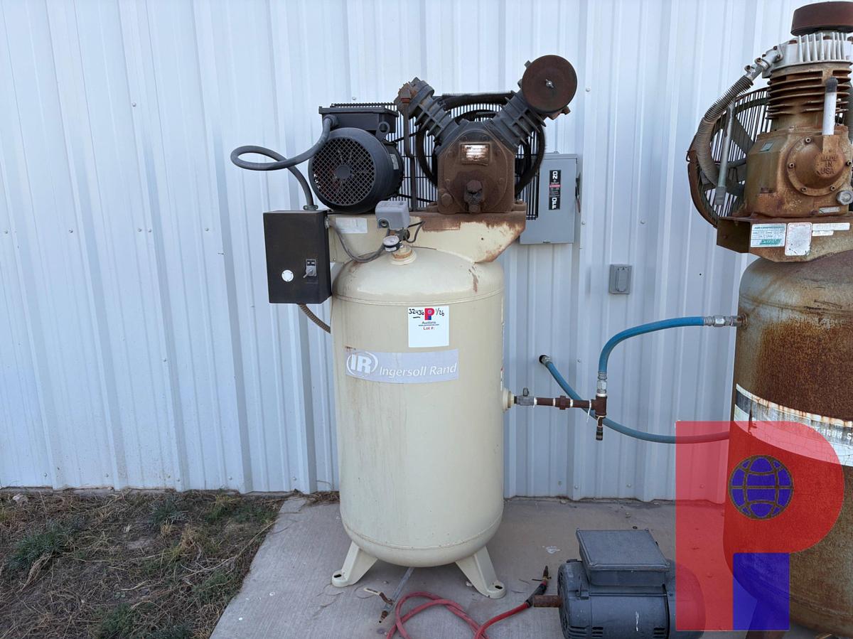 Used INGERSOLL RAND MODEL 2475 ELECTRIC AIR COMPRESSOR W/ 80 GALLON TANK