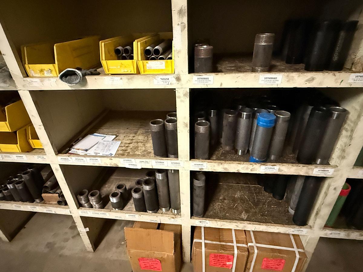Used SECTION OF (300+) MOSTLY HEAVY WALL 1/4” THRU 2” OD PIPE NIPPLES