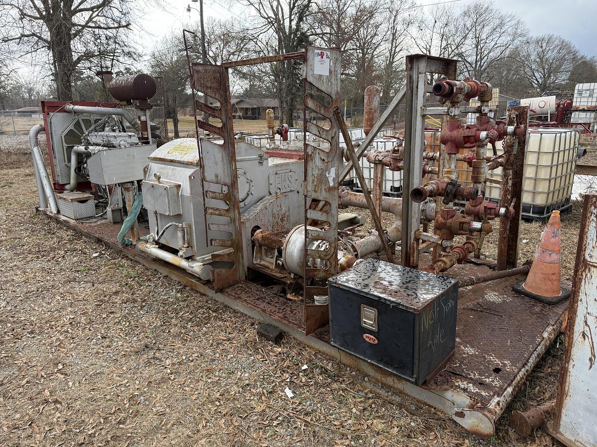 Used EWS 440 5K WP TRIPLEX WELL SERVICE PUMP SKIDDED P/B DETROIT SERIES 60