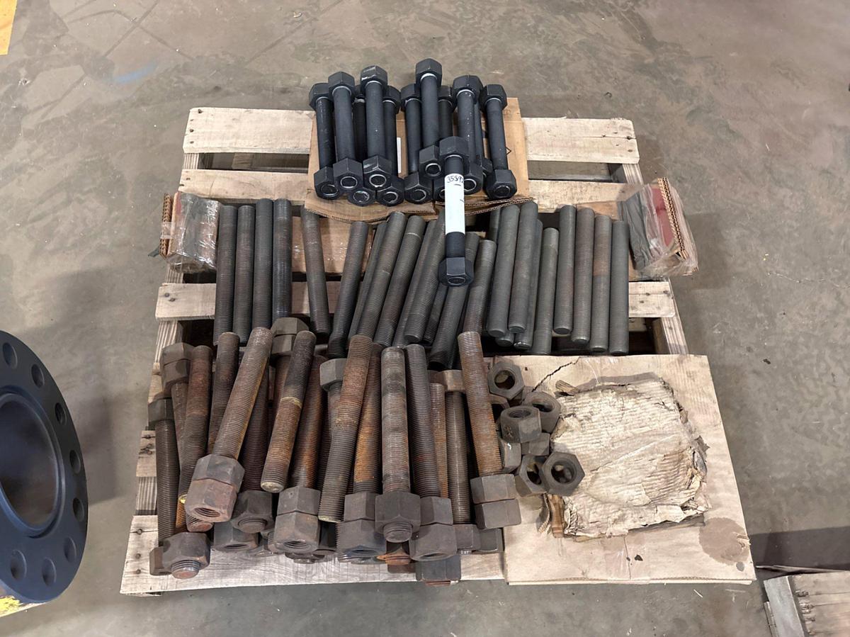 Used Pallet of assorted stud bolts & nuts