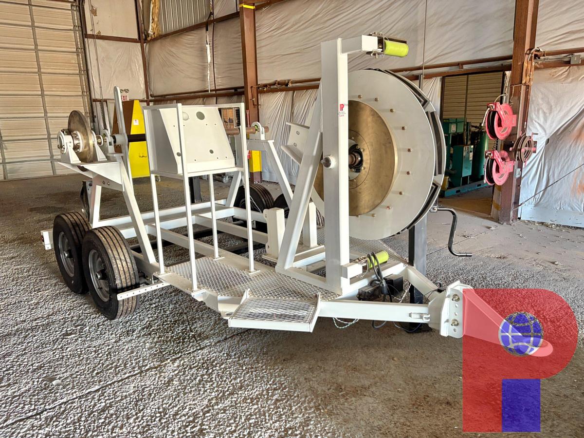 Used SHOPBUILT 12’ X 6’ T/A BUMPER PULL REEL SPOOLING TRAILER