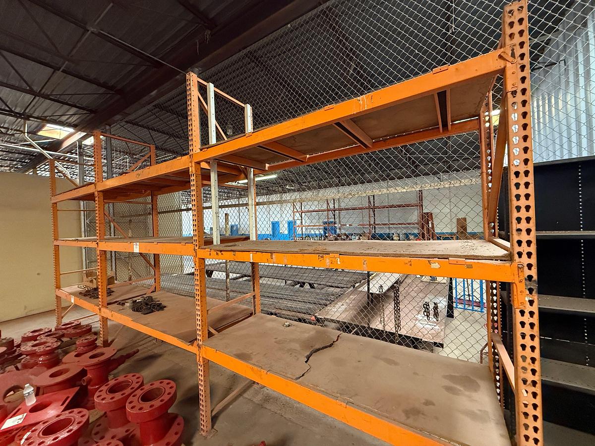 Used 24’L x 36”W x 12’H 3-SECTION 3-SHELVE INDUSTRIAL WAREHOUSE RACK