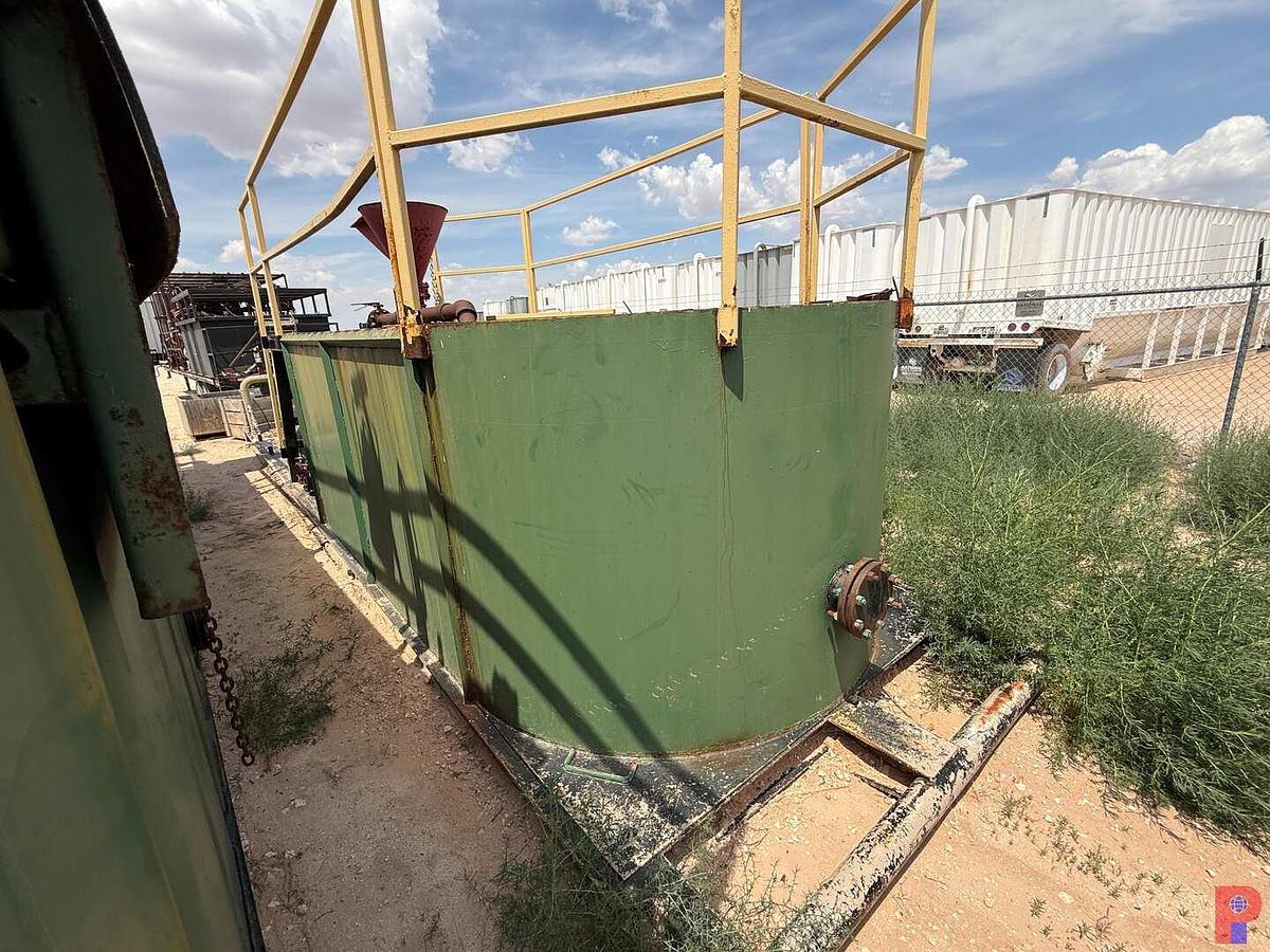 Used 17’L X 7.5’W X 5’H  SGL. COMPARTMENT 90 BBL MIXING TANK
