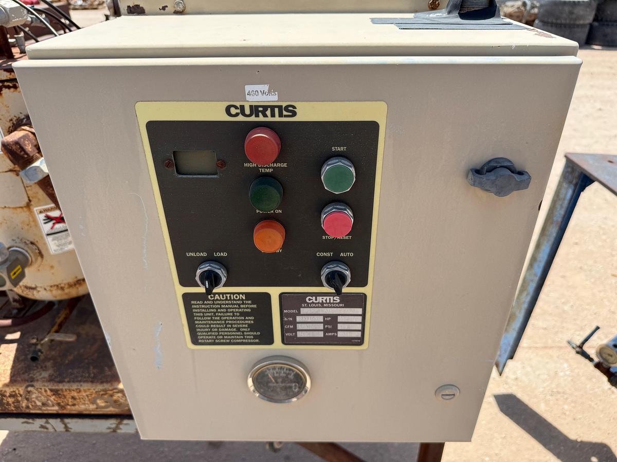 Used CURTIS-TOLEDO MODEL RS30F, 125-CFM / 125-PSI ROTARY SCREW INDUSTRIAL AIR COMPRESSOR P/B 30-HP ELECTRIC MOTOR MTD ON SKID