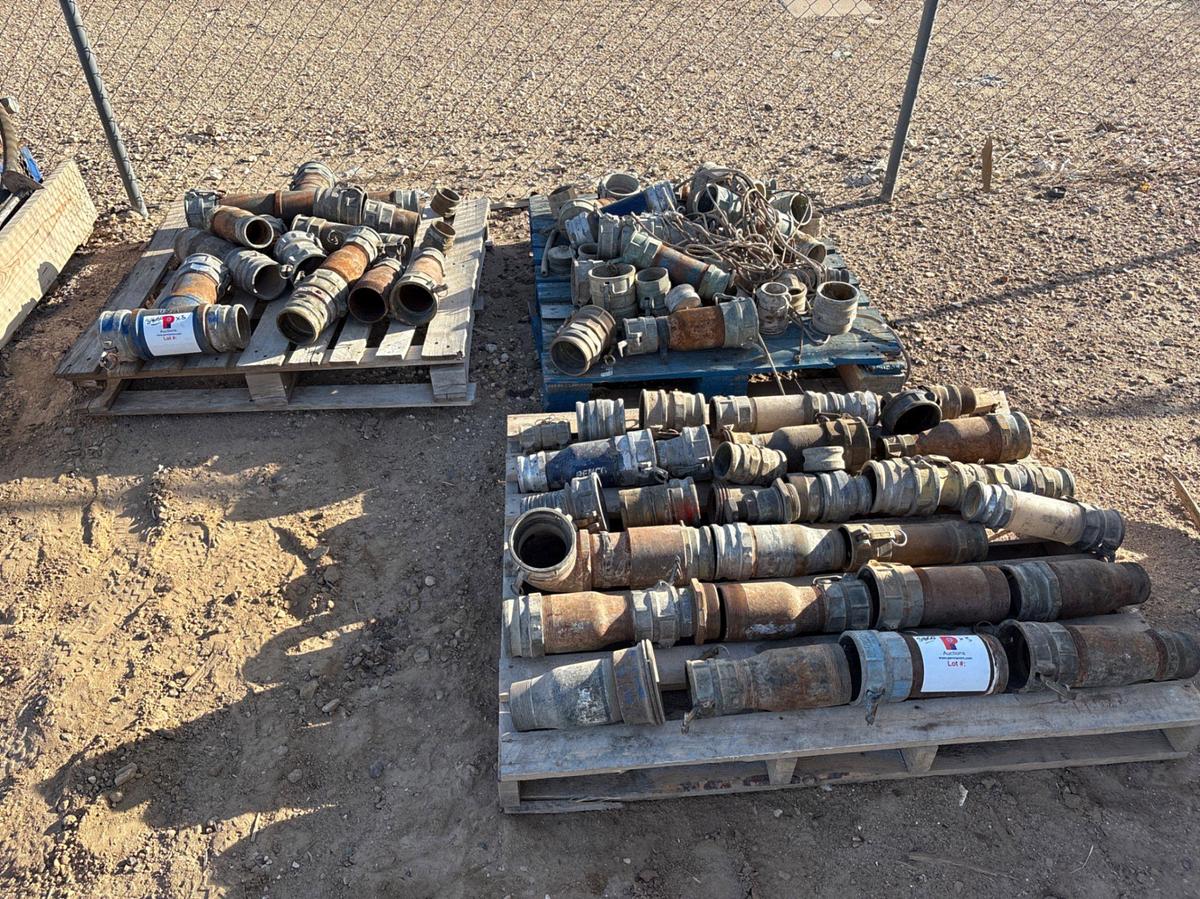 Used (3 pallets) assorted swages, hose couplers, & pipe nipples