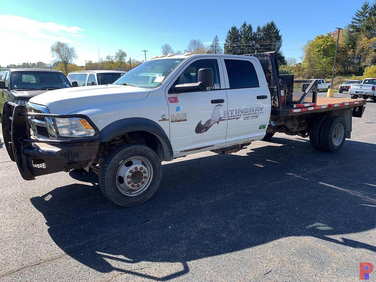 Used 2014 RAM 5500 HD 4X4 CREW CAB 8’ FLATBED TRUCK