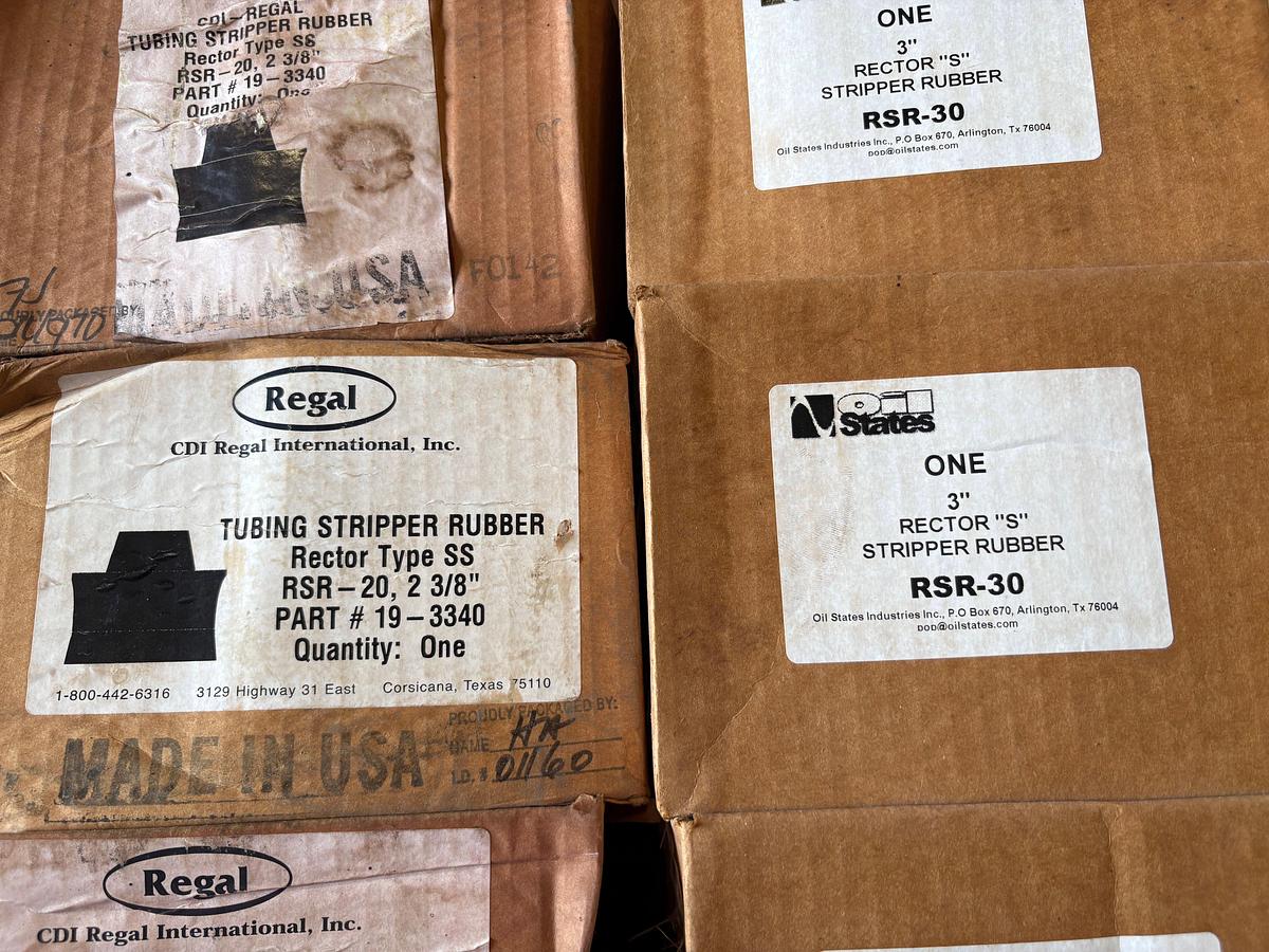 Used Lot of 100+ regal, GUIBERSON, petro, & oil states tubing stripper rubbers, swab cups, & rubber goods