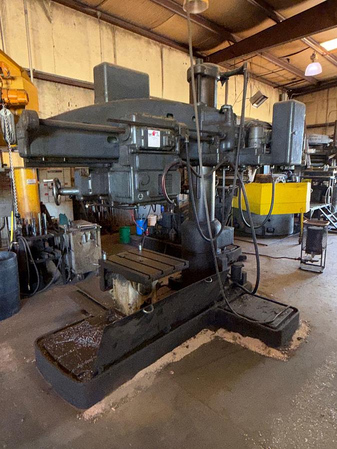 Used AMERICAN HOLE WIZARD 5FT. 13” COL. RADIAL ARM DRILL PRESS
