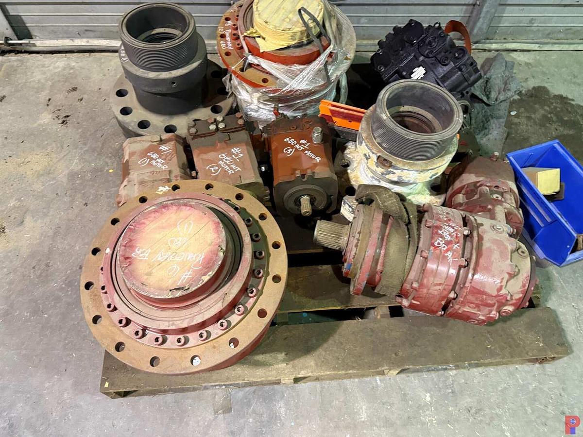 Used PALLET W/ (2) HR680 INJECTOR PLANETARIES, (3) 680 INJ HYD MOTORS, (1) REBUILT GEAR BOX BRAKE