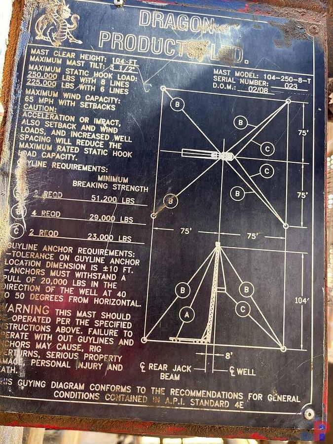 Used 2008 REFURB COOPER TL-550 DD 5-AXLE WELL SERVICE WORKOVER RIG