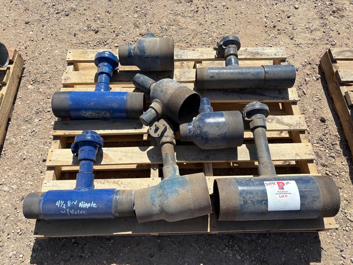 Used (2 pallets) 4-1/2 8 RS pipe nipples, swages, Jack stands, CL guide, etc