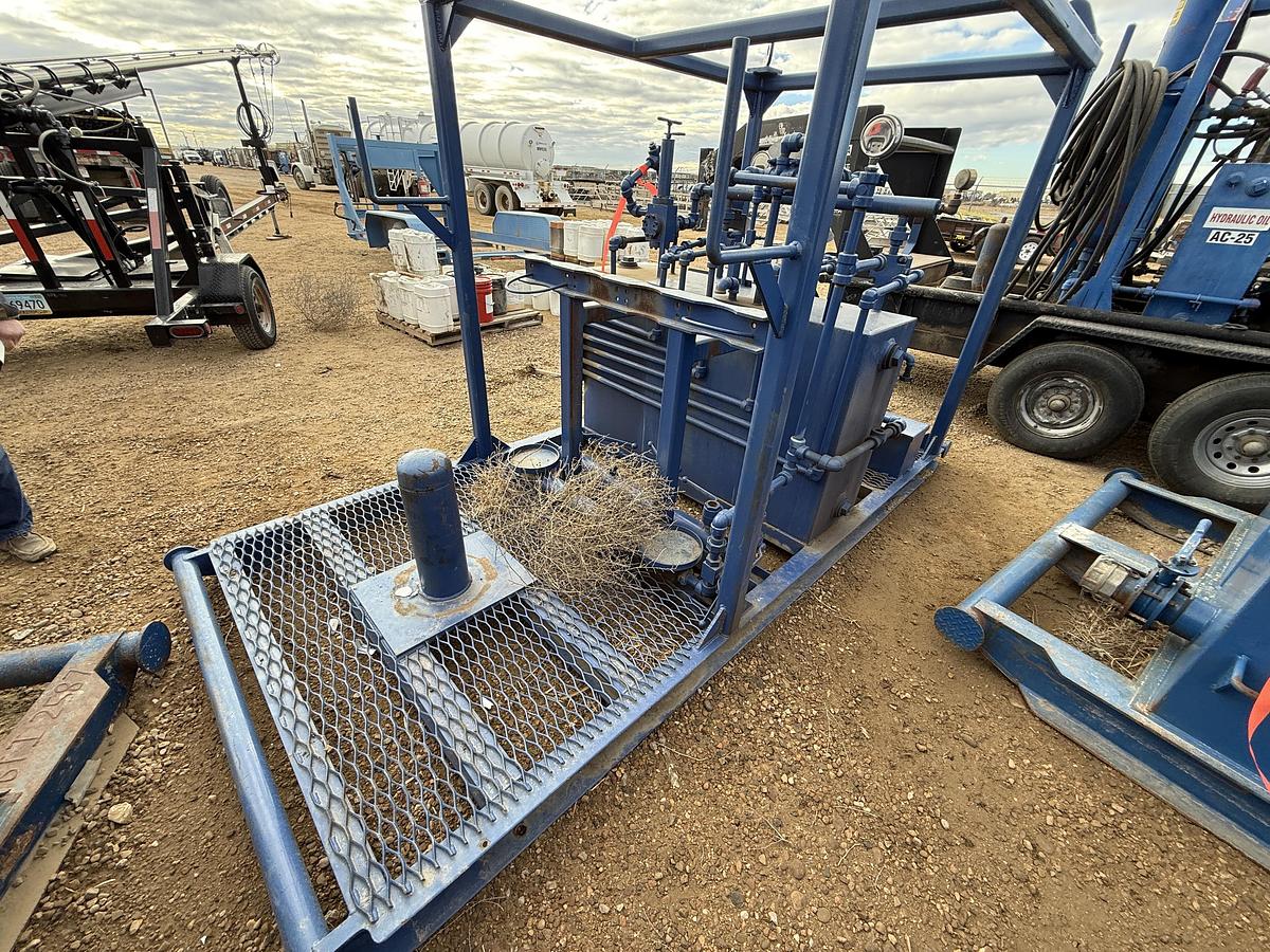 Used 12’L X 67”W ACCUMULATOR SKID W/ HYDRAULIC TANK