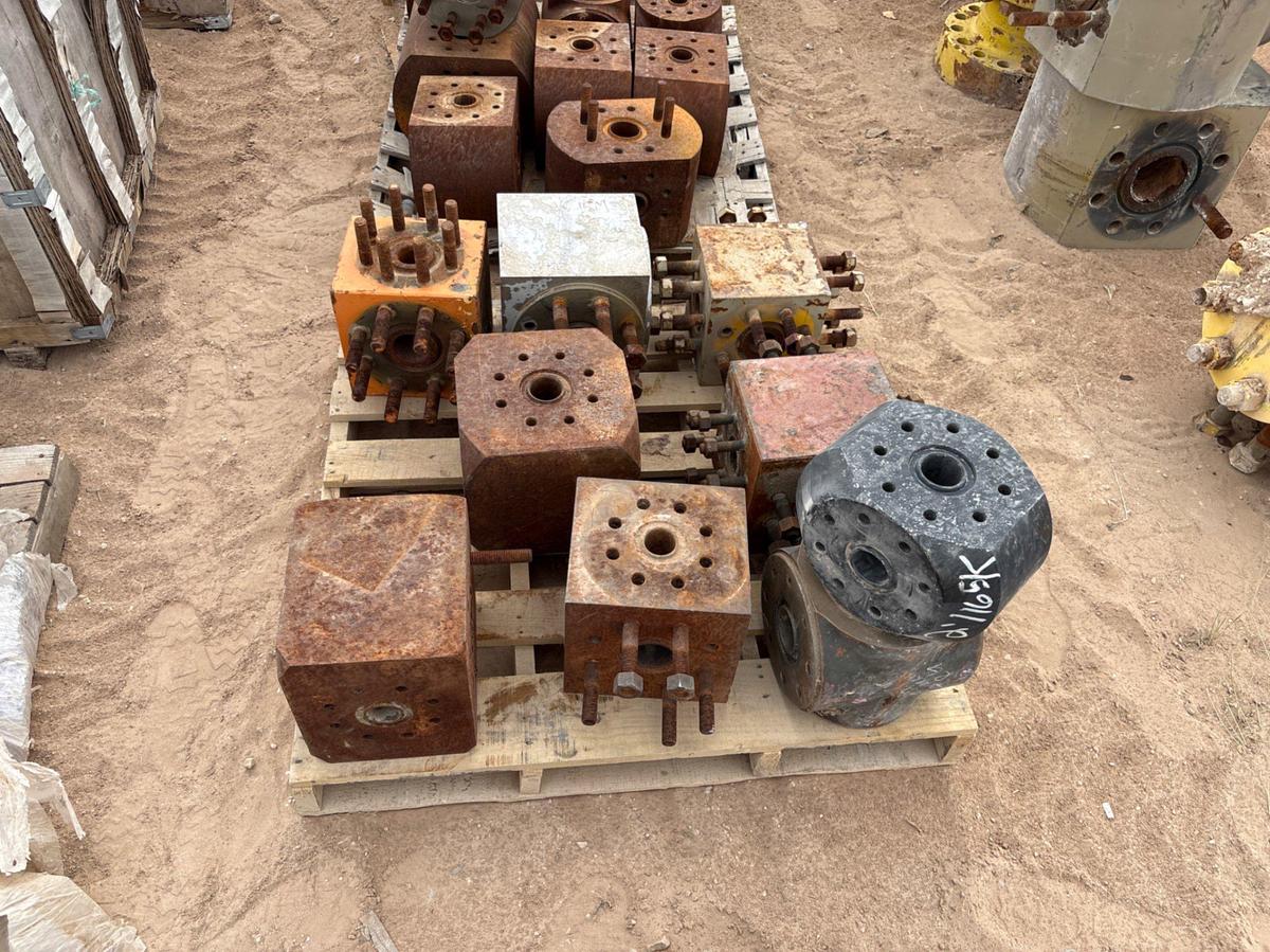 Used (3 pallets) w/ (21) assorted 1-13/16” & 2-9/16” fluid crosses