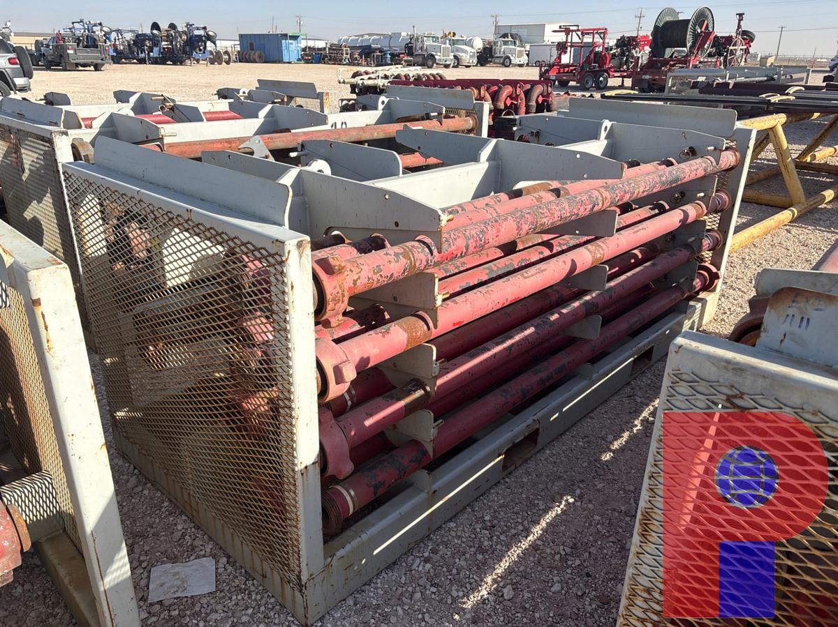 Used (25) 10’ JTS. OF 2”-3” FIG 1502 15K WP FLOW IRON ON TRANSPORT RACK