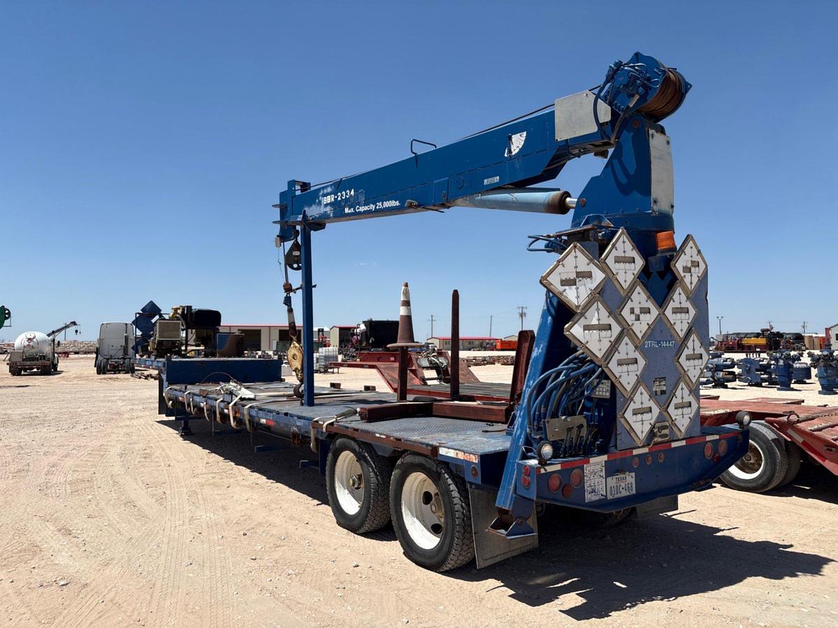 Used 44’ x 8’ t/a stepdeck trailer w/ National crane 638 25,000lbs crane