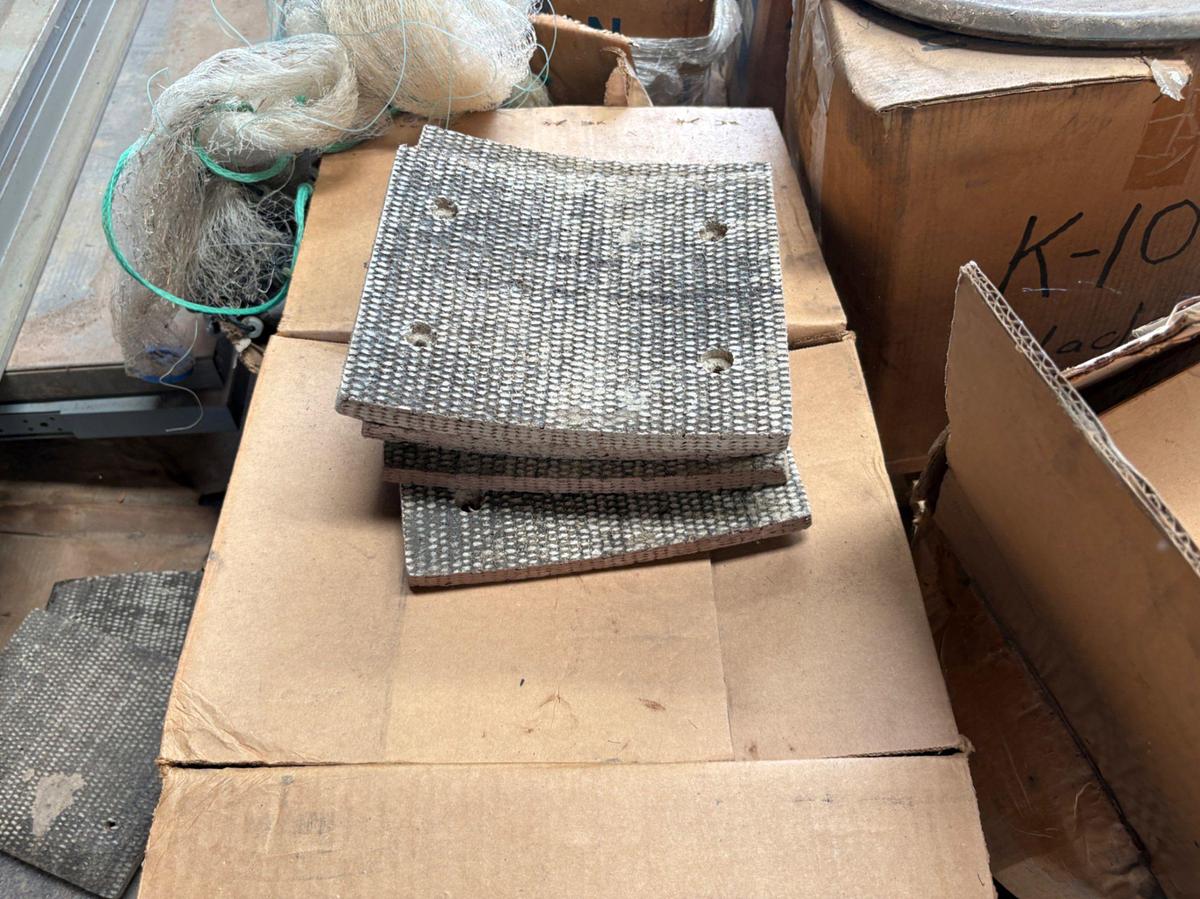 Used (2 pallets) assorted brake pads f/ draw works & assorted safety harnesses
