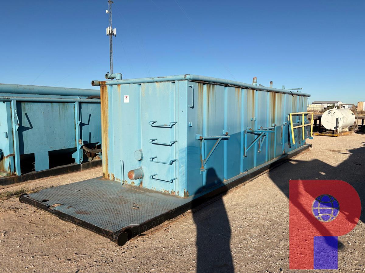 Used 25’ X 7’ X 6’ OPEN TOP FLUID TANK, SKIDDED