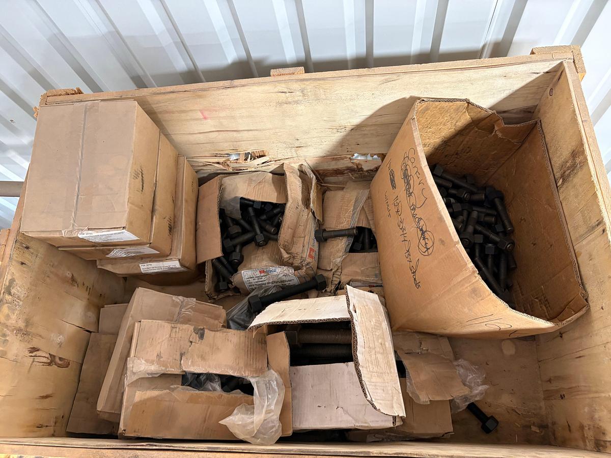 Used (4 crates) of assorted stud bolts & hangers
