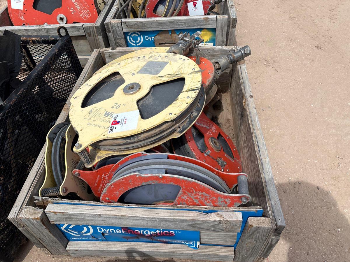 Used Crate of (8) assorted wireline sheaves, 17” to 26” sheaves