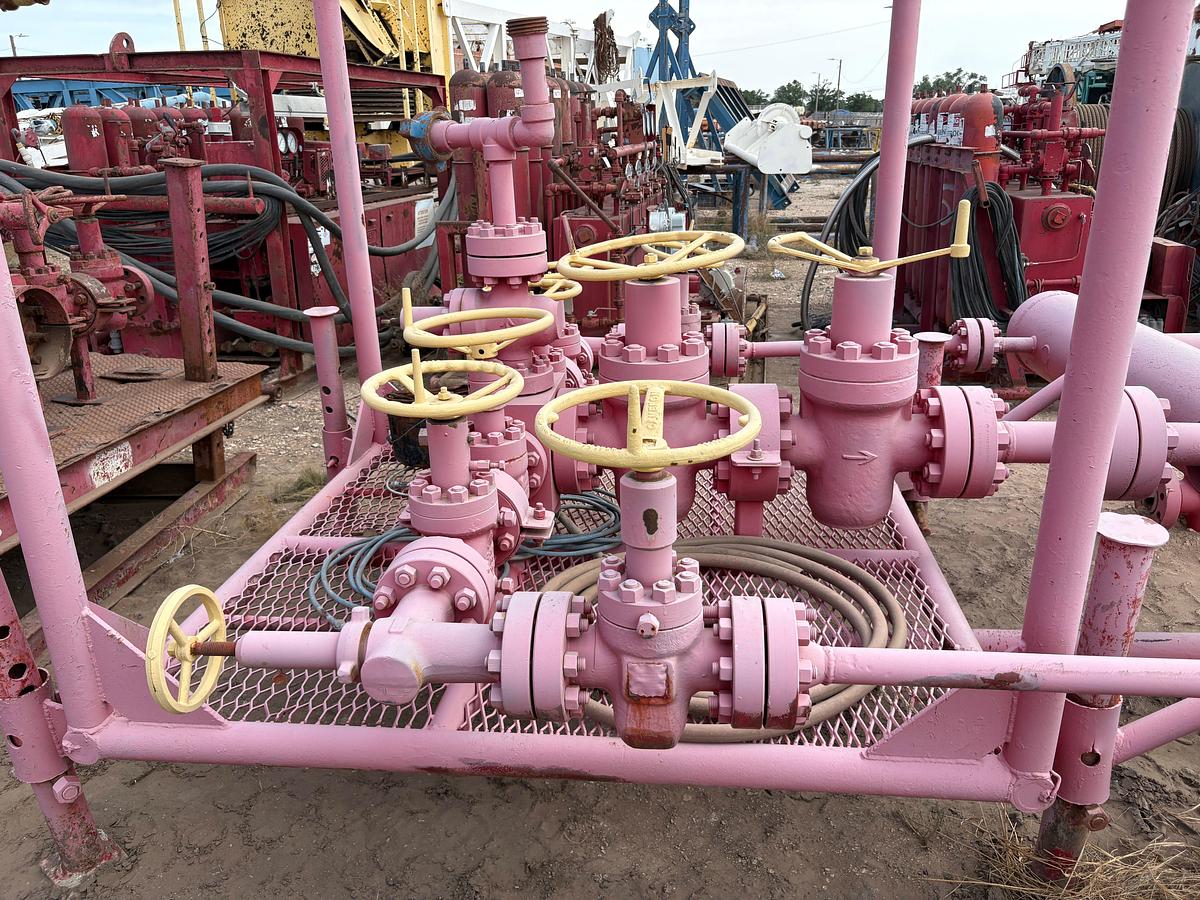 Used 5K choke valve manifold w/ transport  skid