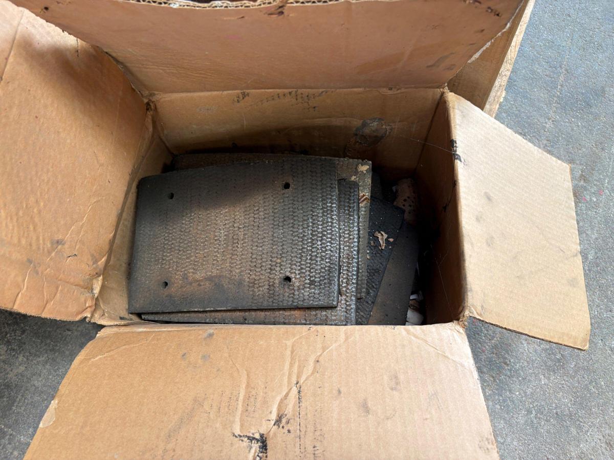 Used (2 pallets) assorted brake pads f/ draw works & assorted safety harnesses