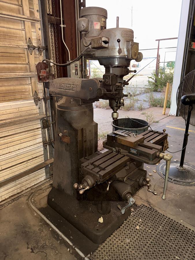 Used BRIDGEPORT 48”x9” TABLE VERTICAL DRILL PRESS W/ QUILL FEED