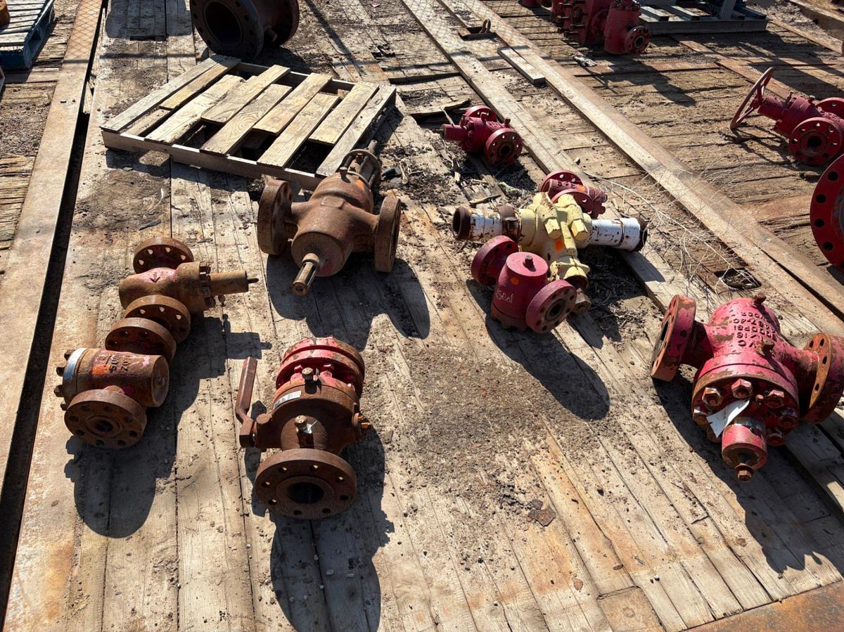Used Assorted Spacer spools, gate valves, & contents of rig matting board