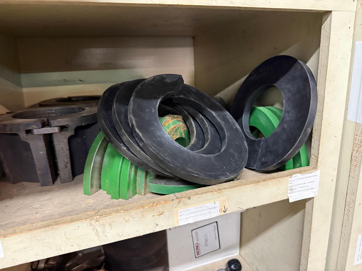Used SECTION OF (50+)1/4” THRU 3/8” FIST GRIP U-BOLT CLAMPS, CHAIN HOOKS & BINDERS, SOME VICTAULIC COUPLINGS, ROD STRIPPER RUBBERS